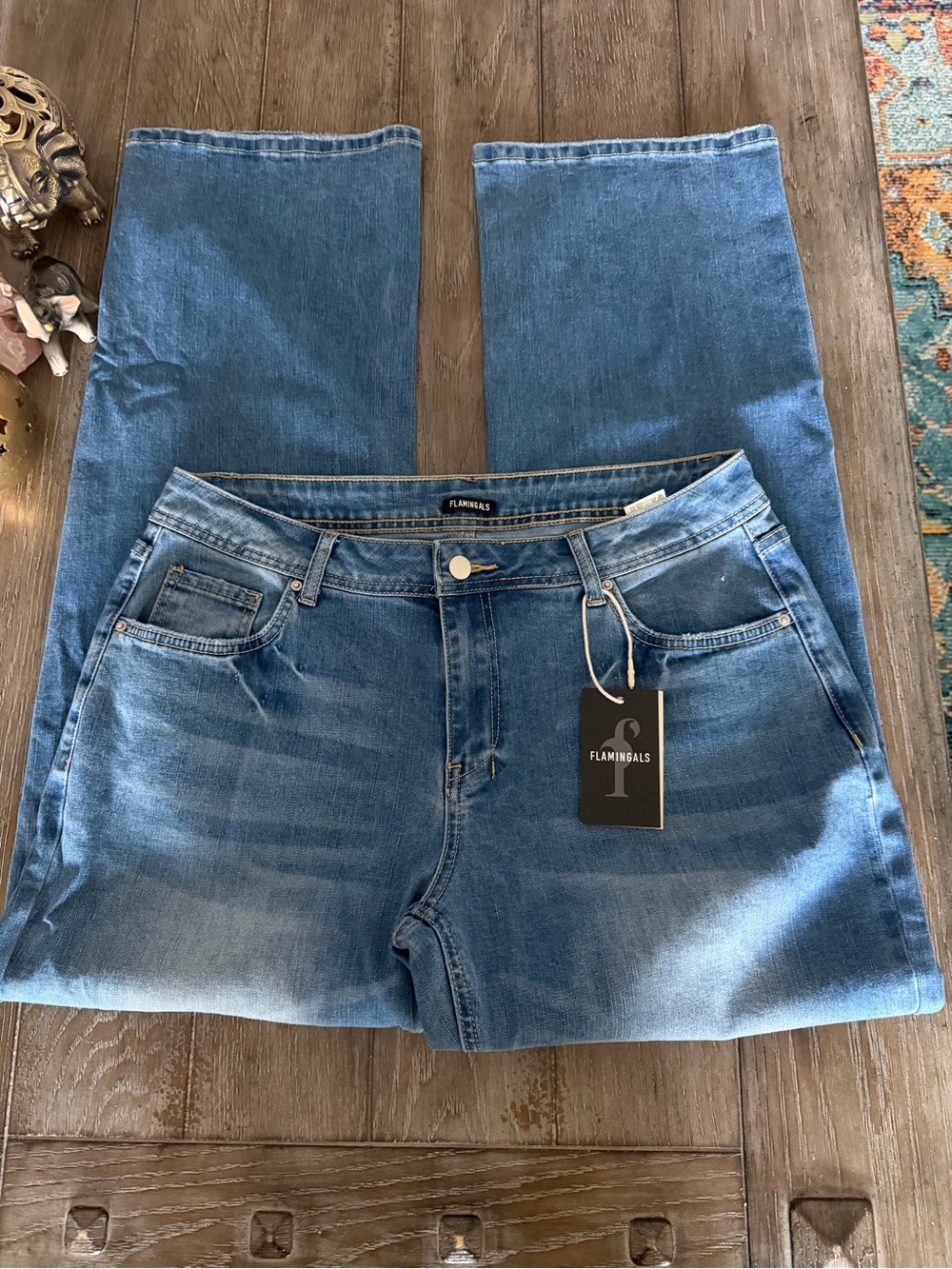 Flamingoals Blue Denim Jeans - Classic Medium Wash - Picture 2 of 10